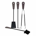 Openhaardaccessoires met Nilar lederen houders, modern design Viadurini