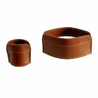 4-delige geregenereerde lederen bureau-accessoires Made in Italy - Ebe Viadurini