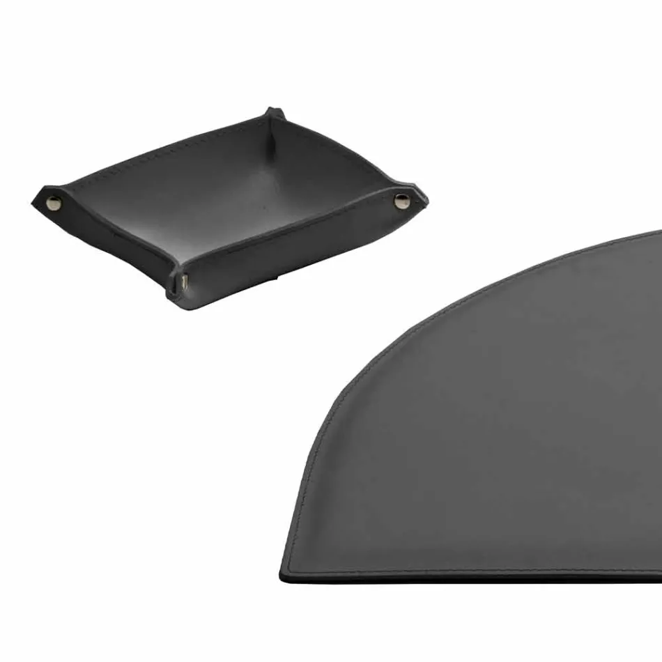 Bureau-accessoires in geregenereerd leer 4 stuks Made in Italy - Medea Viadurini