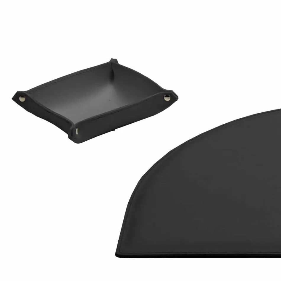 Bureau-accessoires in geregenereerd leer 4 stuks Made in Italy - Medea Viadurini