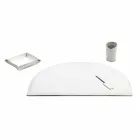 Bureau-accessoires in geregenereerd leer 4 stuks Made in Italy - Medea Viadurini