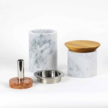 Ruimtebesparende accessoires voor keukengereedschap in marmer, hout en staal - Astoria Viadurini
