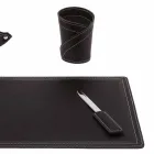 Accessoires 4-delig geregenereerd lederen bureau Made in Italy - Ascanio Viadurini