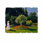 Fresco Claude Monet &quot;Lady in Garden at Sainte-Adresse&quot; Viadurini