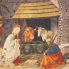 Fresco handgemaakte Italiaanse Filippo Lippi &quot;Geboorte van Christus&quot; Viadurini