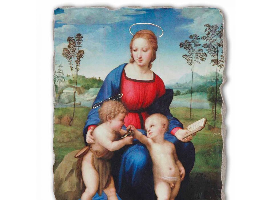 Fresco handgemaakte Raffaello Sanzio &quot;Madonna van de Distelvink&quot; Viadurini