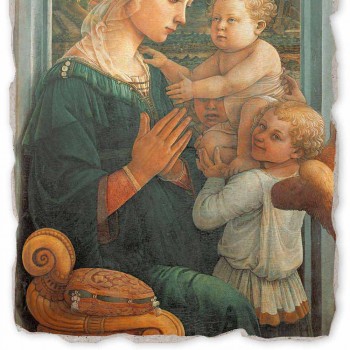 Fresco gedaan in het Italiaans Filippo Lippi &quot;Madonna en Kind&quot;