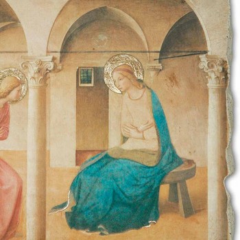 Grote Fresco Beato Angelico &quot;Aankondiging&quot; made in Italy