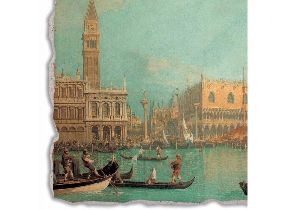 Fresco grote Canaletto &quot;Mening van Palazzo Ducale di Venezia&quot; Viadurini