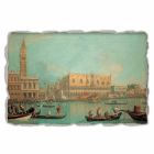 Fresco grote Canaletto &quot;Mening van Palazzo Ducale di Venezia&quot; Viadurini