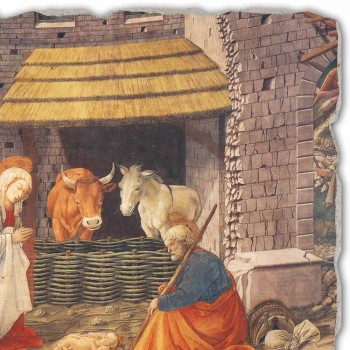 Fresco grote handgemaakte Italiaanse Filippo Lippi &quot;Geboorte van Christus&quot;