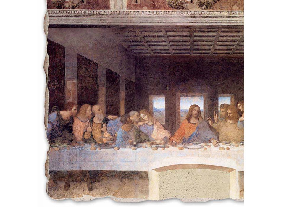 Grote Fresco handgemaakte Leonardo da Vinci&#39;s &quot;Laatste Avondmaal&quot; Viadurini