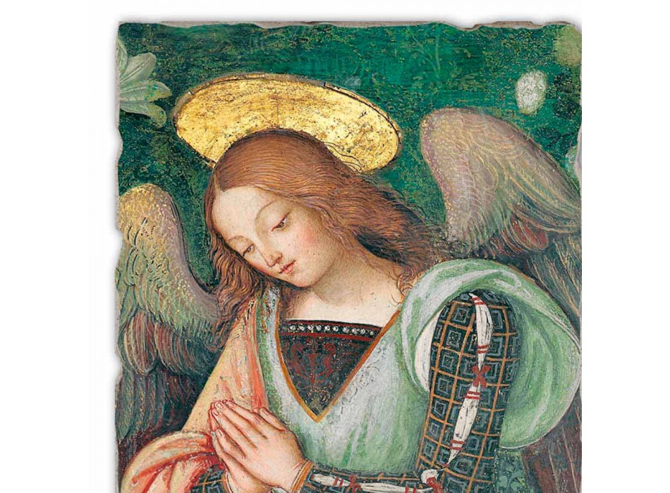Grote Fresco Pinturicchio handgemaakte &quot;Nativity&quot; deel. Angelo Viadurini
