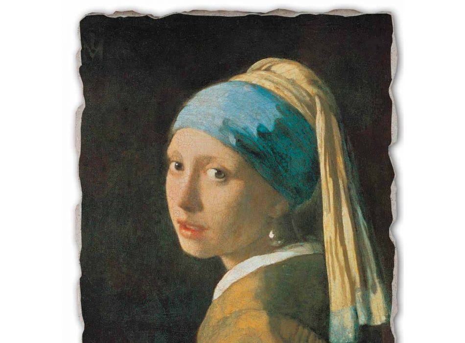 Grote Fresco handgemaakt van Vermeer &quot;Meisje met een Tulband&quot;