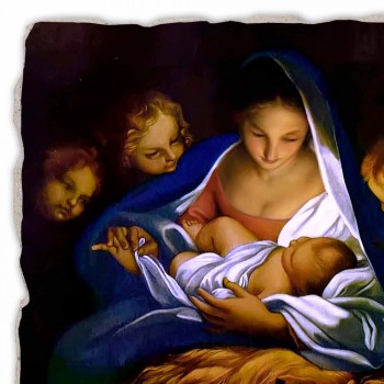 Grote Fresco gedaan in Italië Carlo Maratta &quot;Geboorte van Christus&quot; in 1650