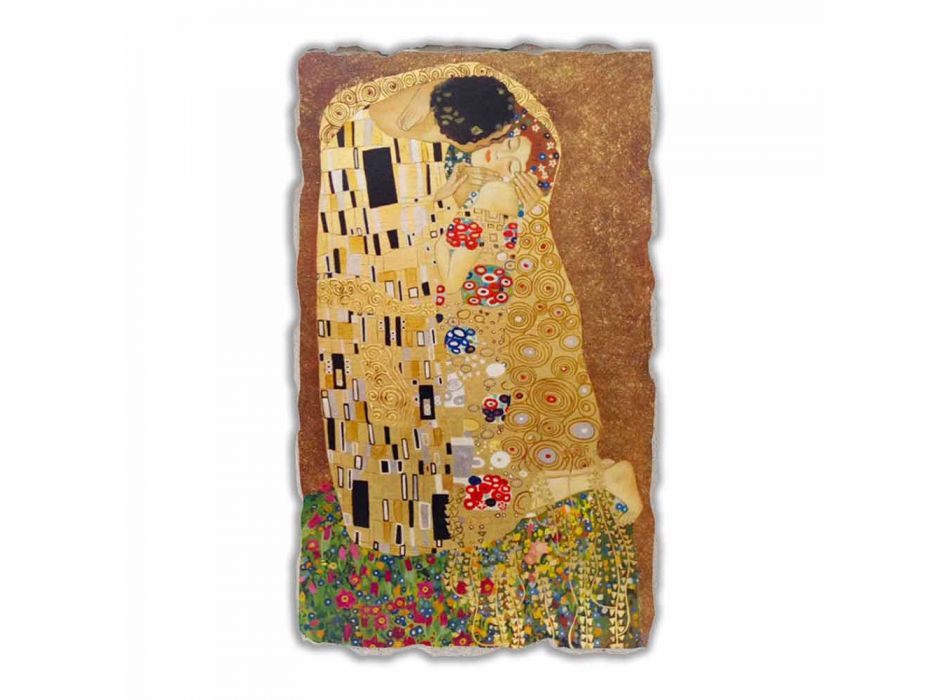 Grote Fresco gedaan in Italië Gustav Klimt &quot;De Kus&quot; Viadurini