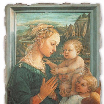 Grote Fresco Filippo Lippi &quot;Madonna en Kind&quot;, handgemaakte