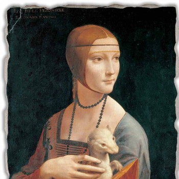 Fresco grote Leonardo da Vinci &quot;Dame met de hermelijn&quot;