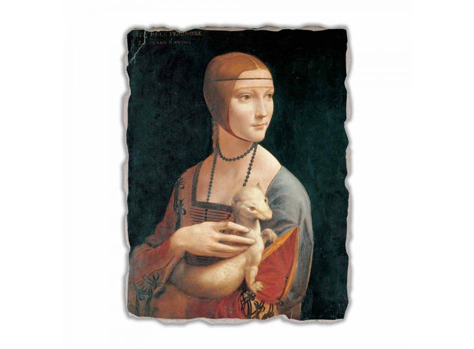 Fresco grote Leonardo da Vinci &quot;Dame met de hermelijn&quot; Viadurini