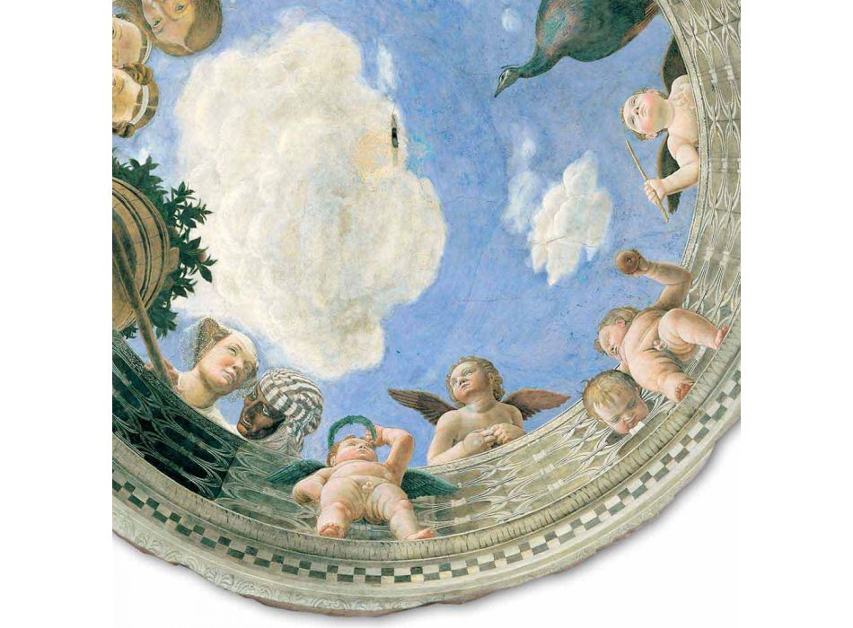 grote Mantegna Fresco &quot;Oculus met Cherubs en Dame met uitzicht op&quot;