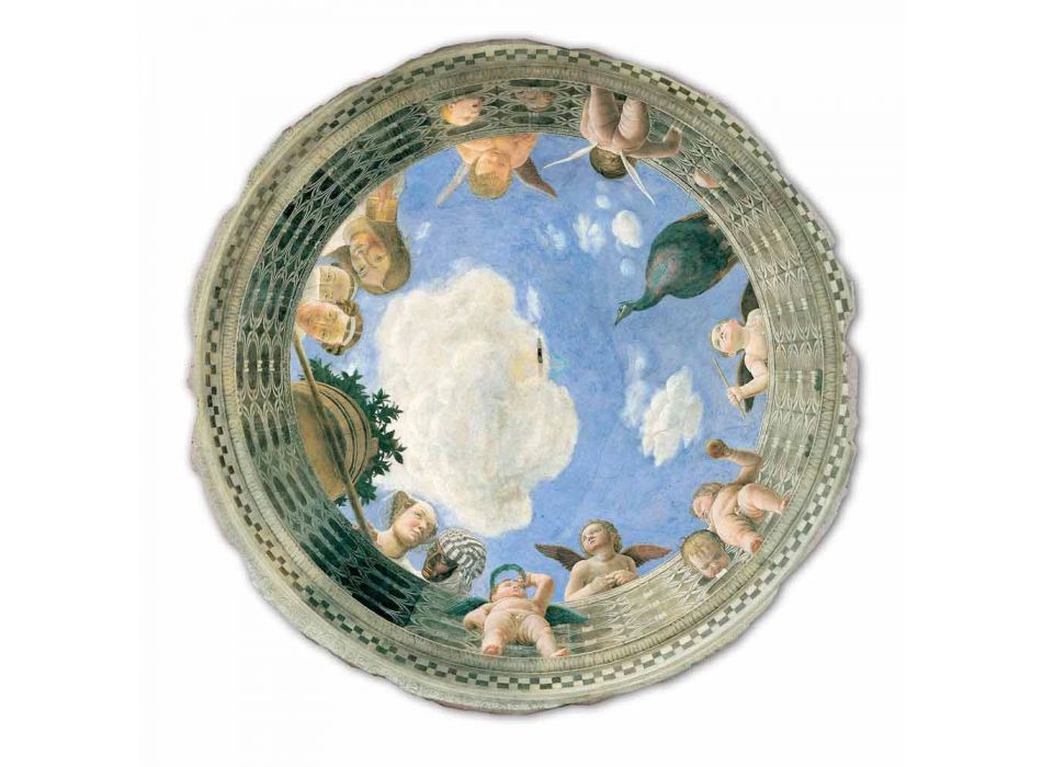 grote Mantegna Fresco &quot;Oculus met Cherubs en Dame met uitzicht op&quot;