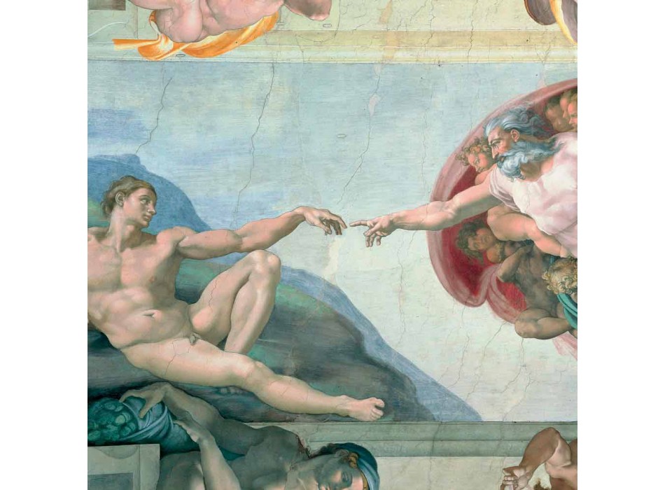 grote Michelangelo fresco &quot;De schepping van Adam&quot;, handgemaakte