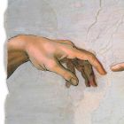 grote Michelangelo fresco &quot;De schepping van Adam&quot; special Viadurini