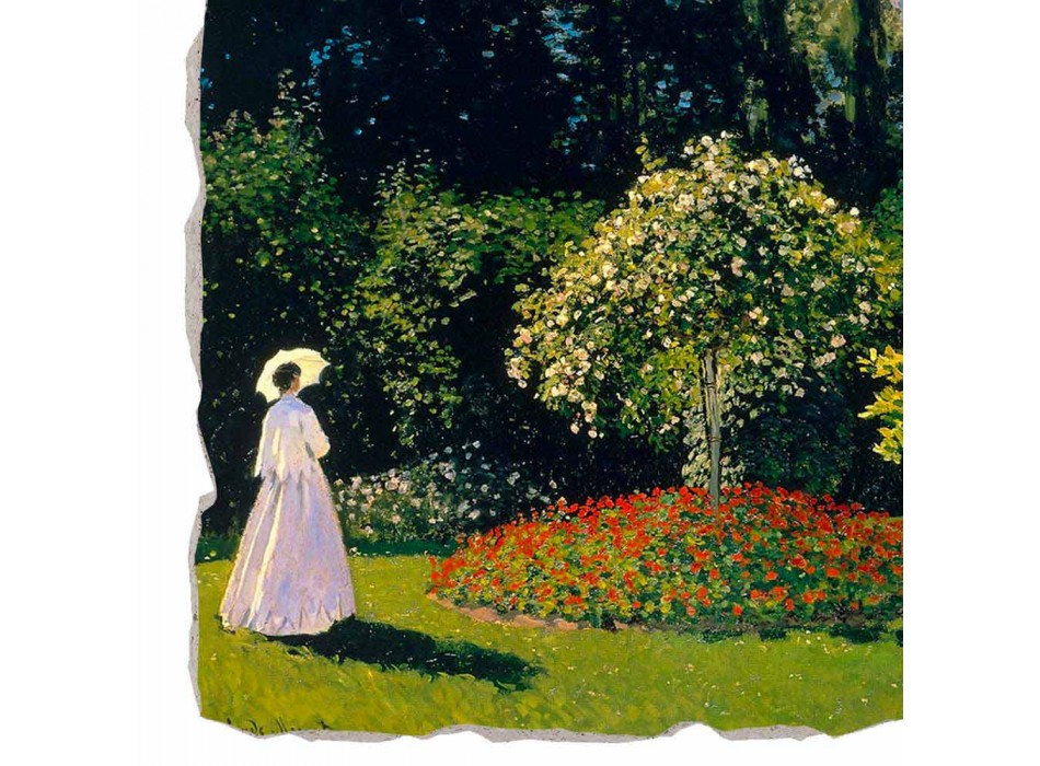 Great Fresco Monet &quot;Lady in Garden at Sainte-Adresse&quot; Viadurini