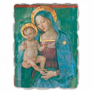 Great Pinturicchio Fresco &quot;Madonna met Kind&quot; Ambachtelijk