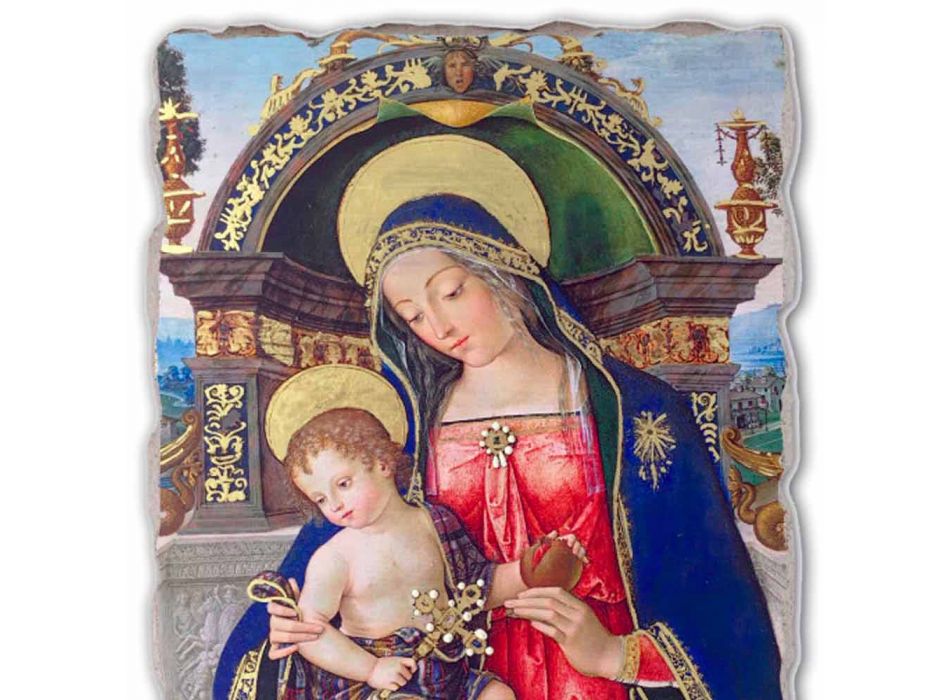 Fresco Pinturicchio grote altaarstuk van Santa Maria dei Fossi Viadurini