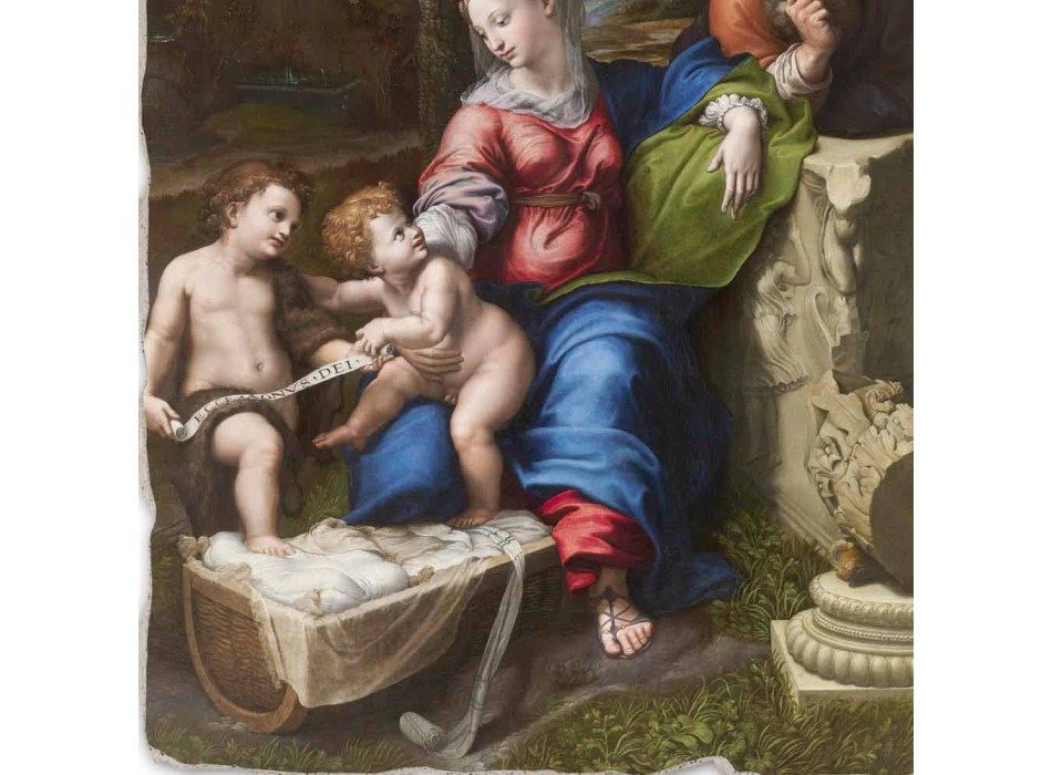 Grote Fresco R. Sanzio &quot;Heilige Familie onder de Eiken&quot; Viadurini
