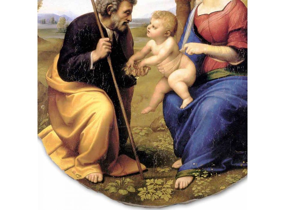 Fresco grote Raffaello Sanzio &quot;Heilige Familie met Palm Tree&quot; Viadurini