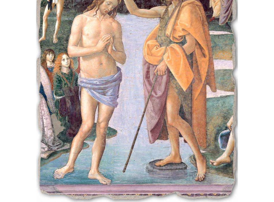 geweldige combinatie Perugino Fresco &quot;De doop van Christus&quot; Viadurini