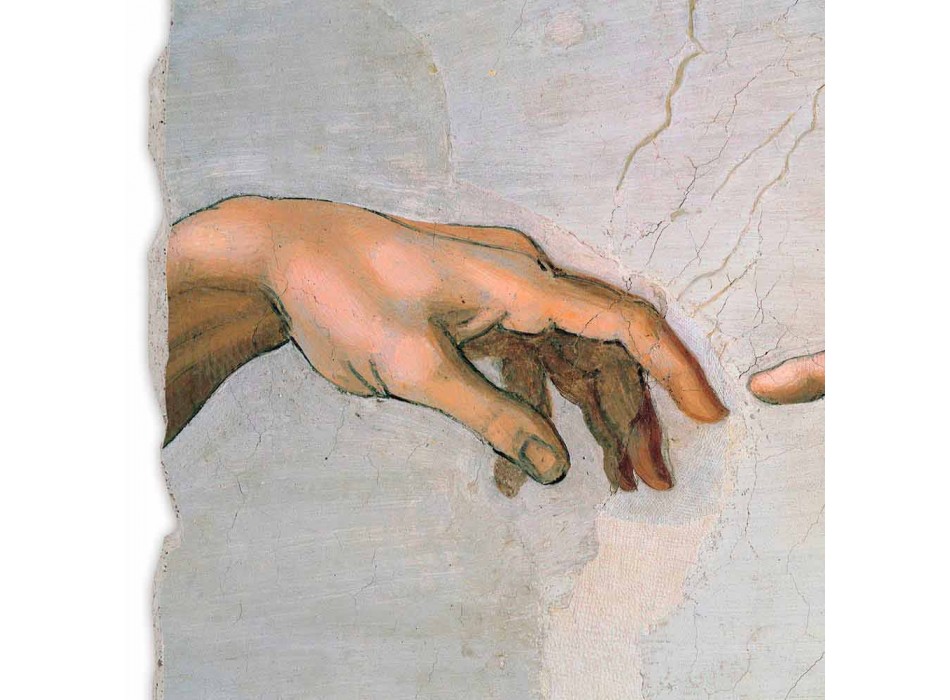 Fresco made in Italy Michelangelo&#39;s &quot;schepping van Adam&quot; deel.
