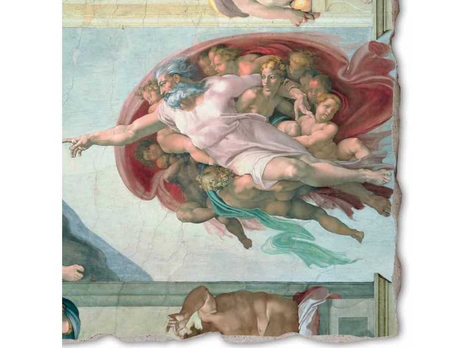 Fresco Michelangelo&#39;s &quot;schepping van Adam&quot;, handgemaakte Viadurini