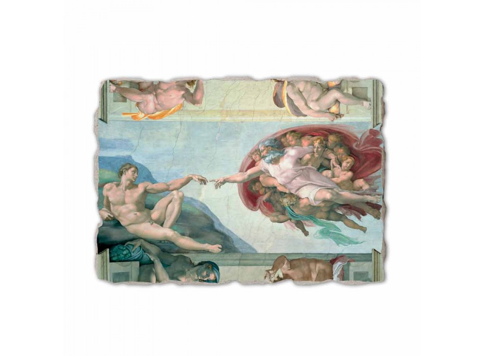 Fresco Michelangelo&#39;s &quot;schepping van Adam&quot;, handgemaakte