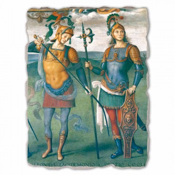 Perugino fresco &quot;The Fortress, Temperance en zes helden van de Oudheid&quot;