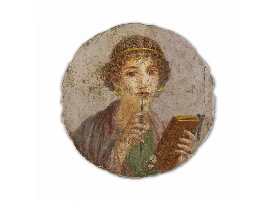 Fresco reproductie made in Italy Roman &quot;The Poet&quot;