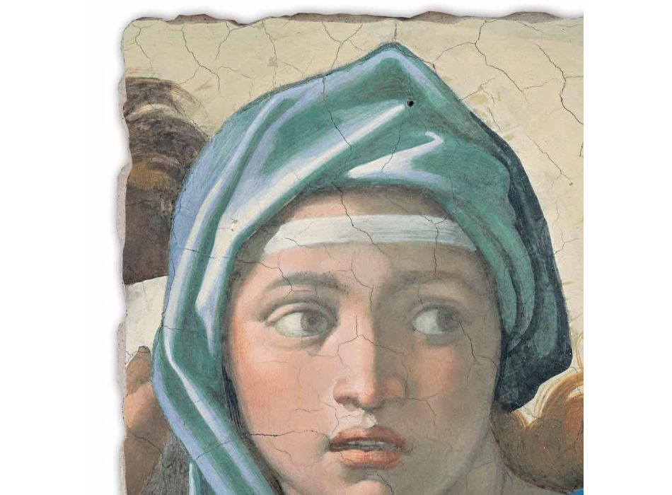 Fresco Michelangelo reproductie &quot;Orakel van Delphi&quot;