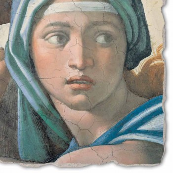 Fresco Michelangelo reproductie &quot;Orakel van Delphi&quot;