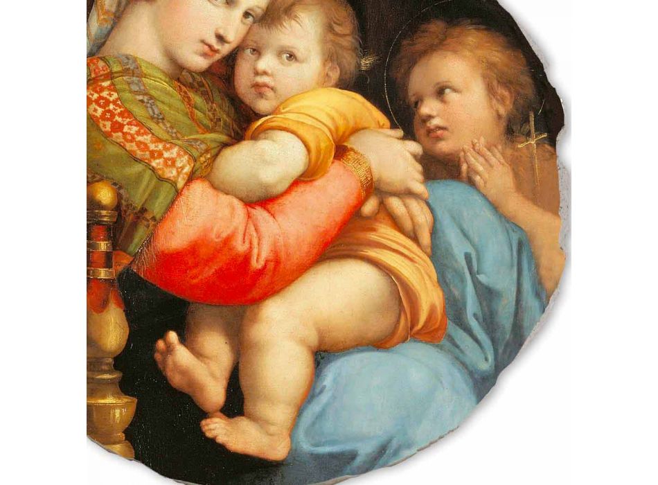 Fresco reproductie Raffaello Sanzio &quot;Madonna van de voorzitter&quot; Viadurini