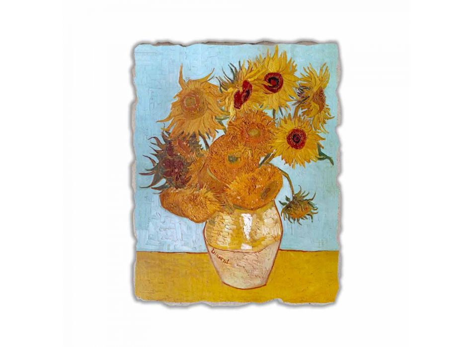 Fresco reproductie Vincent van Gogh &quot;Vaas van Zonnebloemen&quot; Viadurini