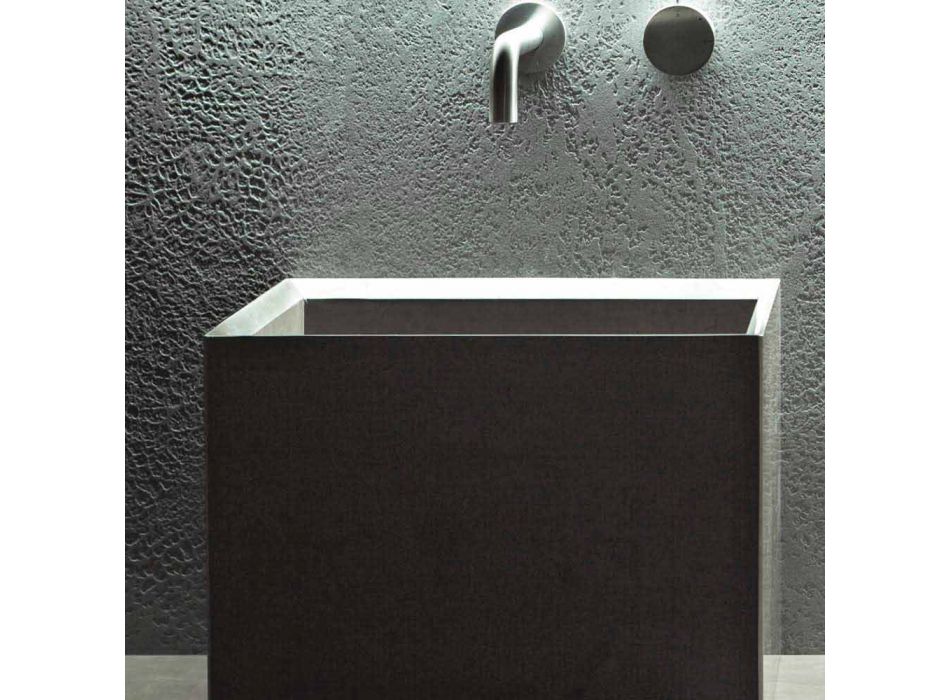 Modern design aanrechtblad vierkante stenen wastafel - Farartlav1 Viadurini