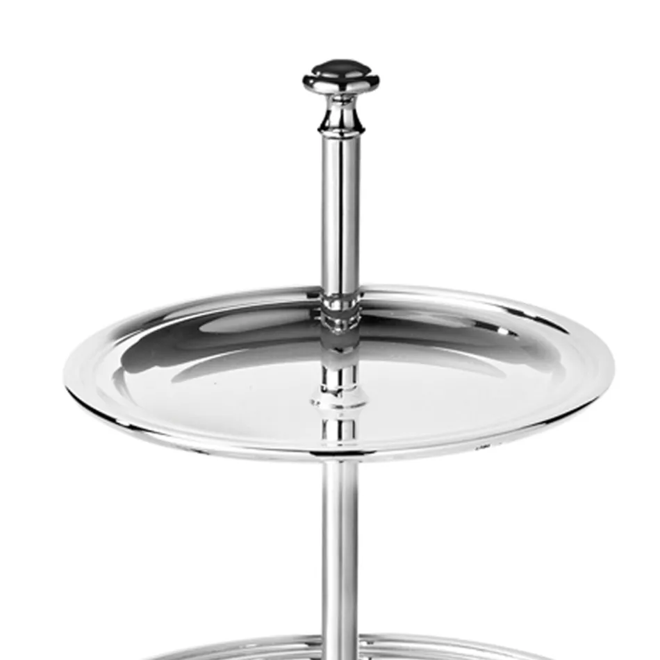 Standaard voor snoep, gebak, 2-laags buffet in luxe verzilverd metaal - Gengo Viadurini