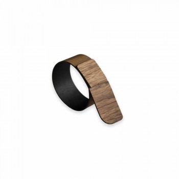 Ring servetring in hout en stof gemaakt in Italië - Abraham