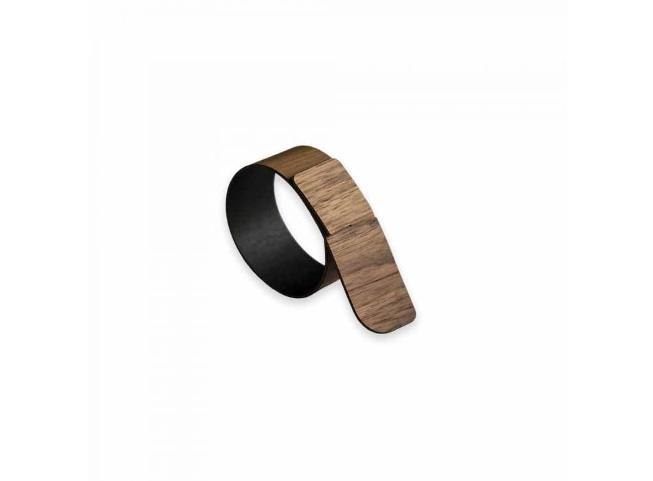Ring servetring in hout en stof gemaakt in Italië - Abraham