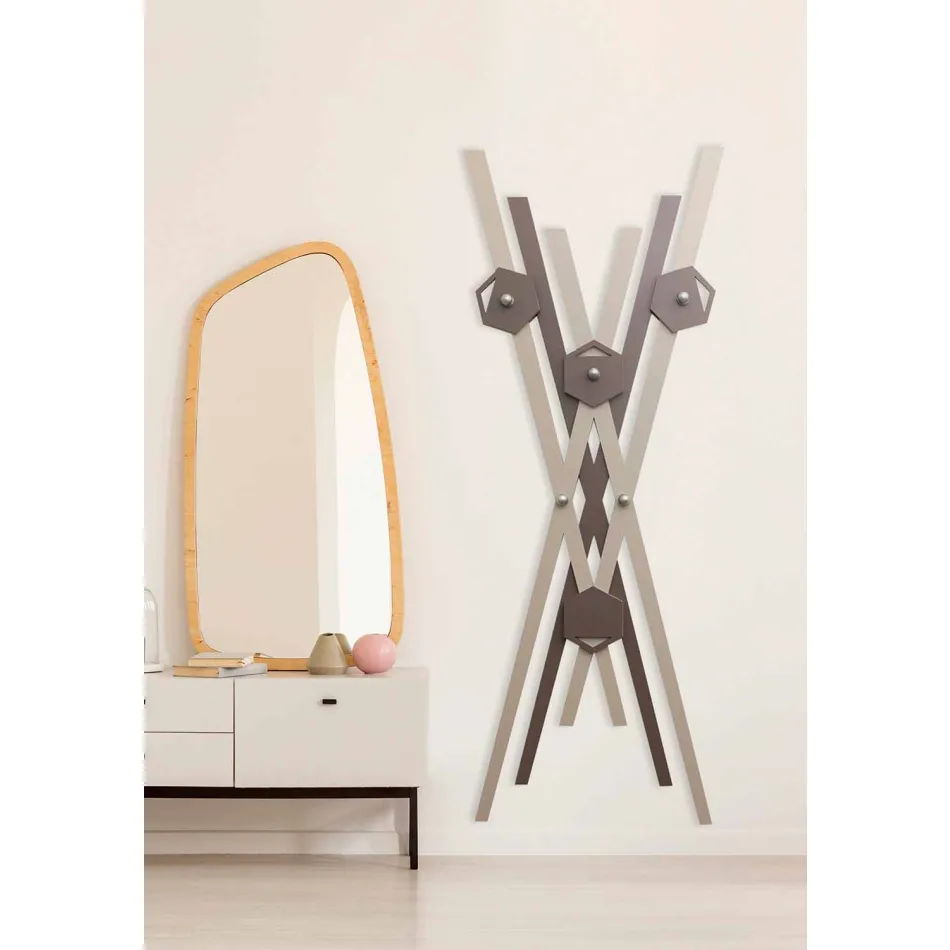 Wandhanger Modern Design Gekleurd Hout voor Entree - Picasso Viadurini