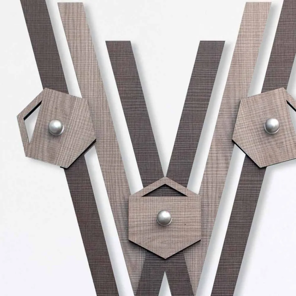 Wandhanger Modern Design Gekleurd Hout voor Entree - Picasso Viadurini