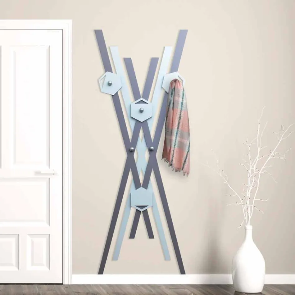 Wandhanger Modern Design Gekleurd Hout voor Entree - Picasso Viadurini