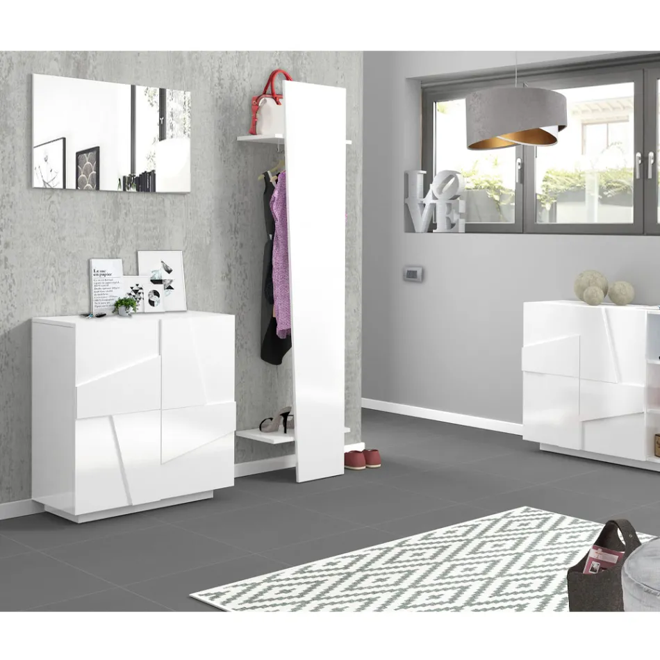 Design kapstok in wit hout, leisteen of beton - Fjona Viadurini